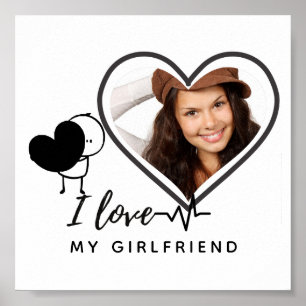 Poster Eu Amo Minha Namorada Presente Personalizado com F