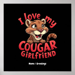 Poster Eu Amo Minha Namorada Puma Divertido e Carinhoso