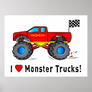 Pôster Eu amo monster truck!