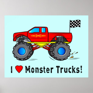 Pôster Eu amo monster truck!