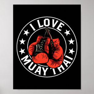 Poster Eu Amo Muay Thai Artes Marciais Boxeador Hobby
