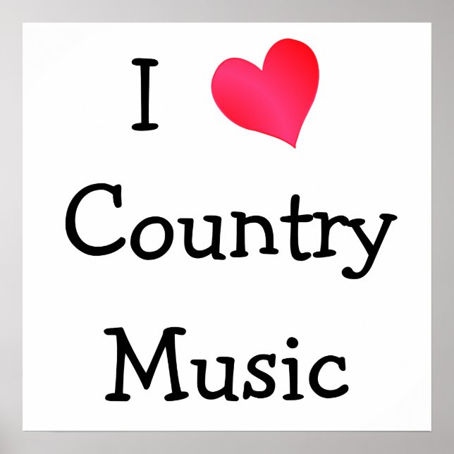 Poster Eu Amo Música country (Frente)
