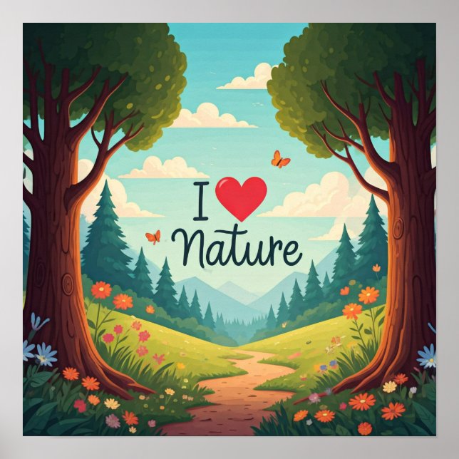 Poster Eu Amo Natureza (Frente)