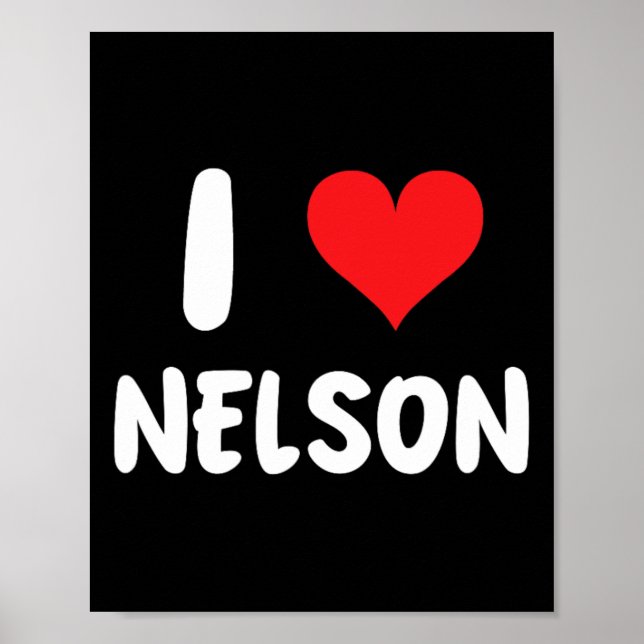 Poster Eu Amo Nelson - Coração - Nome  (Frente)