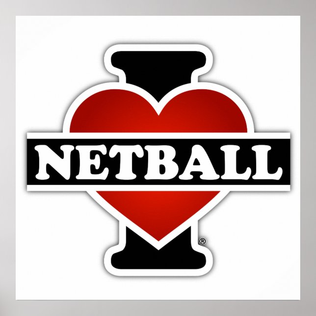 Pôster Eu Amo Netball (Frente)
