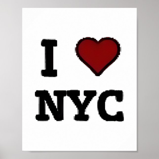 Poster Eu Amo NYC coração (Frente)