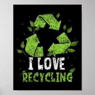 Poster Eu Amo O Ambiente De Reciclar Do Dia Da Terra Com
