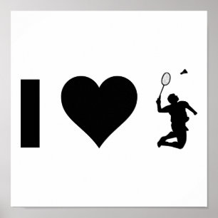 Pôster Eu amo o Badminton
