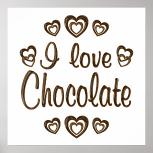 Poster Eu amo o chocolate