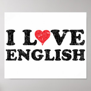 Poster Eu amo o inglês