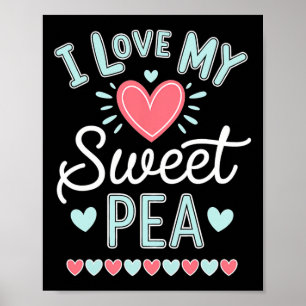 Poster Eu Amo O Meu Dia de as mães Bonito De Ervilha