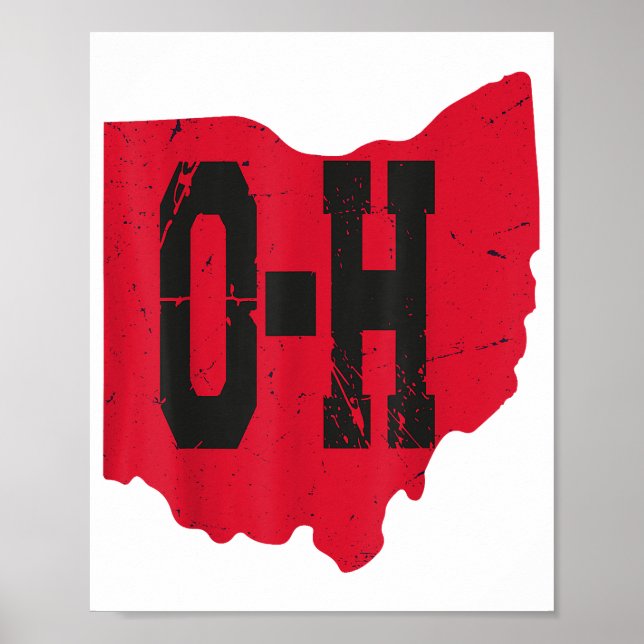 Poster Eu Amo O Meu Script Home De Ohio, Ohio Buckeye Sta (Frente)