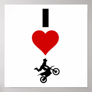 Pôster Eu amo o motocross (vertical)