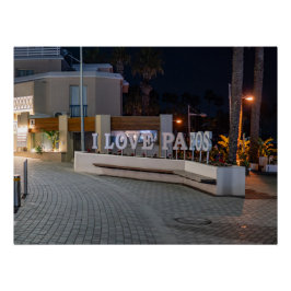 Pôster Eu amo o sinal de Pafos à noite