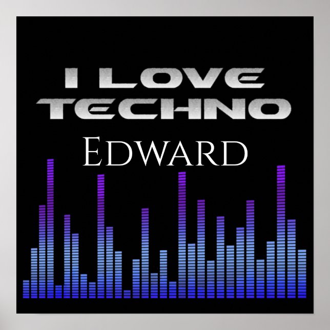 Poster Eu amo o Techno (Frente)