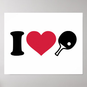 Poster Eu amo o ténis de mesa de Pong do sibilo