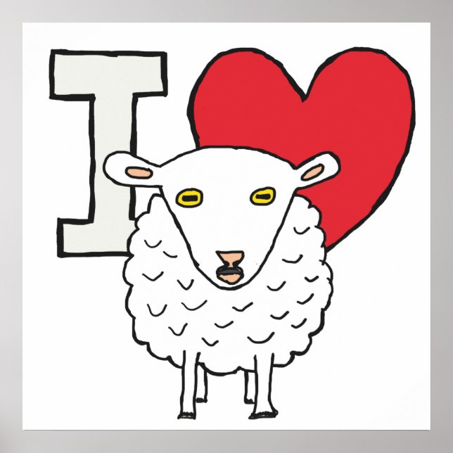 Poster Eu Amo Ovinos (Frente)