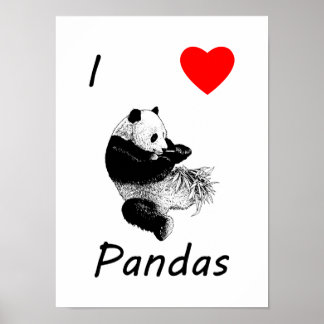 Poster Eu Amo Pandas