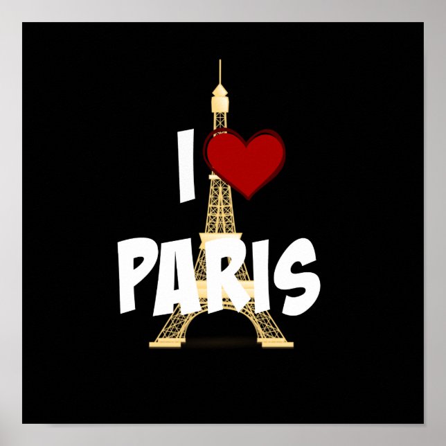 Poster "Eu Amo Paris", Torre Eiffel, (Frente)