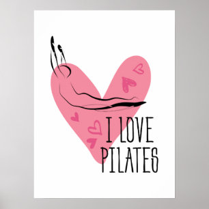 Poster EU AMO PILATAS e Pilates Pose