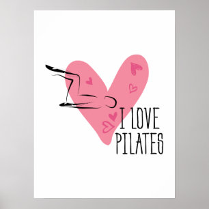 Poster EU AMO PILATAS e Pilates Pose