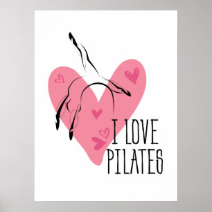 Poster EU AMO PILATAS Pilates Pose on Barrel