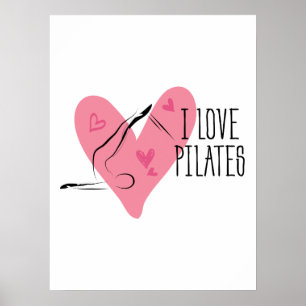 Poster EU AMO PILATAS Pilates Pose on Reformer