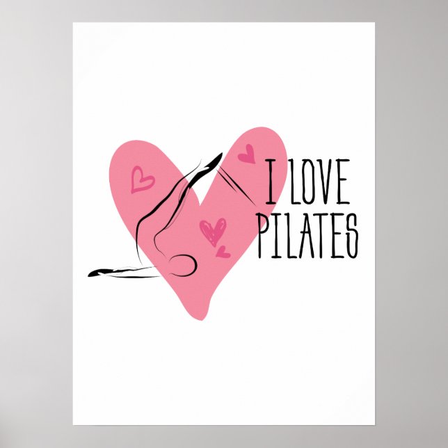 Poster EU AMO PILATAS Pilates Pose on Reformer (Frente)