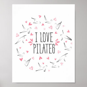 Poster EU AMO PILATES Pilatos Possui em forma de círculo