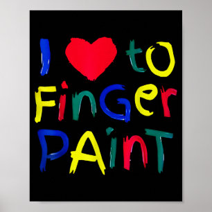Poster Eu amo pintura a dedo eu estou pintando casal fofo