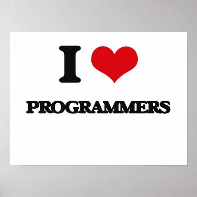 Pôster Eu Amo Programadores (Frente)