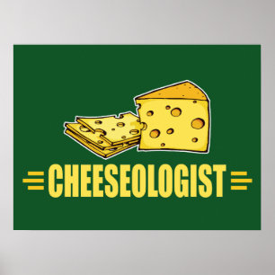 Pôster Eu Amo Queijo! Queijoólogo Engraçado