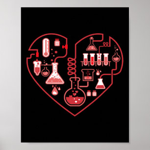 Poster Eu Amo Química Coração Ciência Para Professor E Es