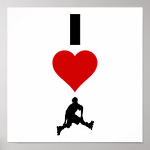 Pôster Eu amo Rollerblading (vertical)
