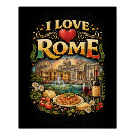 Pôster Eu Amo Roma