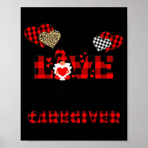 Poster Eu Amo Ser Um Presente de Flanela de Cuidador no D