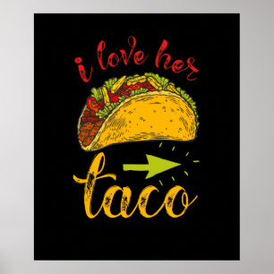 Poster Eu Amo Seu Taco Correspondendo Casal Cinco De Mayo