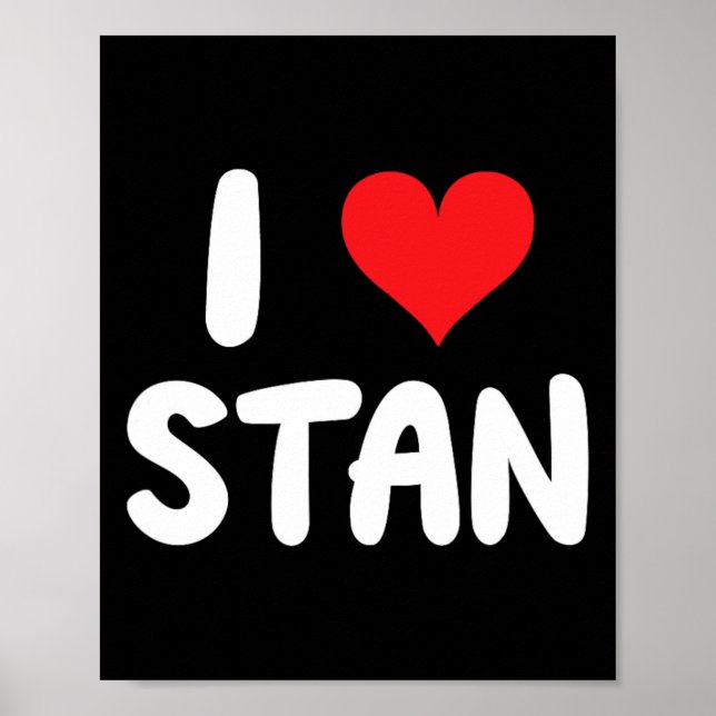 Poster Eu Amo Stan - Coração - Nome  (Frente)