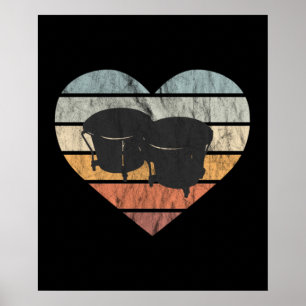 Poster Eu Amo Tambores Cubanos De Bongo