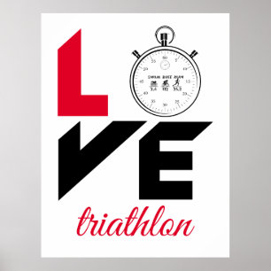 Poster Eu amo triatlo