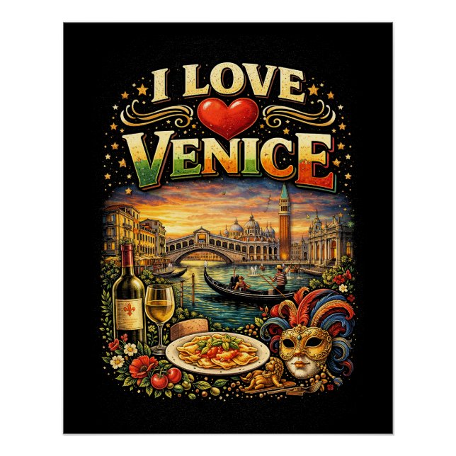 Pôster Eu Amo Veneza (Frente)