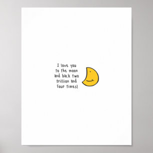 Poster Eu Amo Você Até a Lua e de Volta Design Minimalist
