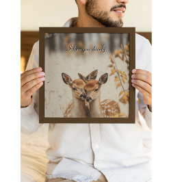 Poster Eu Amo Você Cervos Gêmeos Murais da Floresta