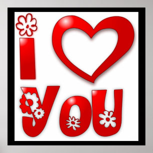 POSTER "EU AMO VOCÊ" FLORES CULOVAS