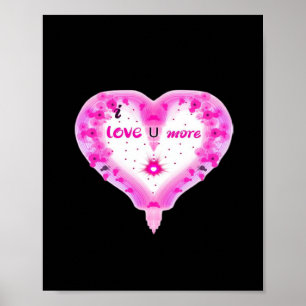 Poster Eu Amo Você Mais Coração Rosa Romântico