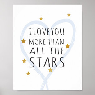 Pôster Eu amo você mais do que todas as estrelas - Impres