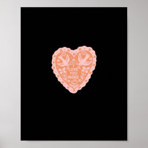 Poster Eu Amo Você Mais Estilo Gráfico de Coração