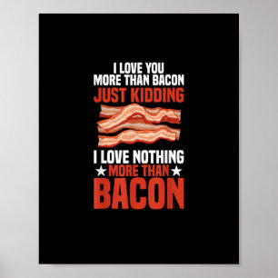 Poster Eu amo você mais que bacon estilo café da manhã en