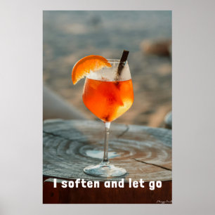 Poster Eu Amoleço e Deixo Ir: Arte Spritz da Hora Dourada