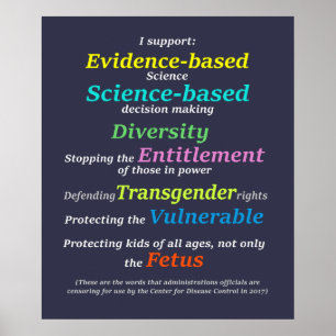 Poster Eu apoio a diversidade e a ciência baseada